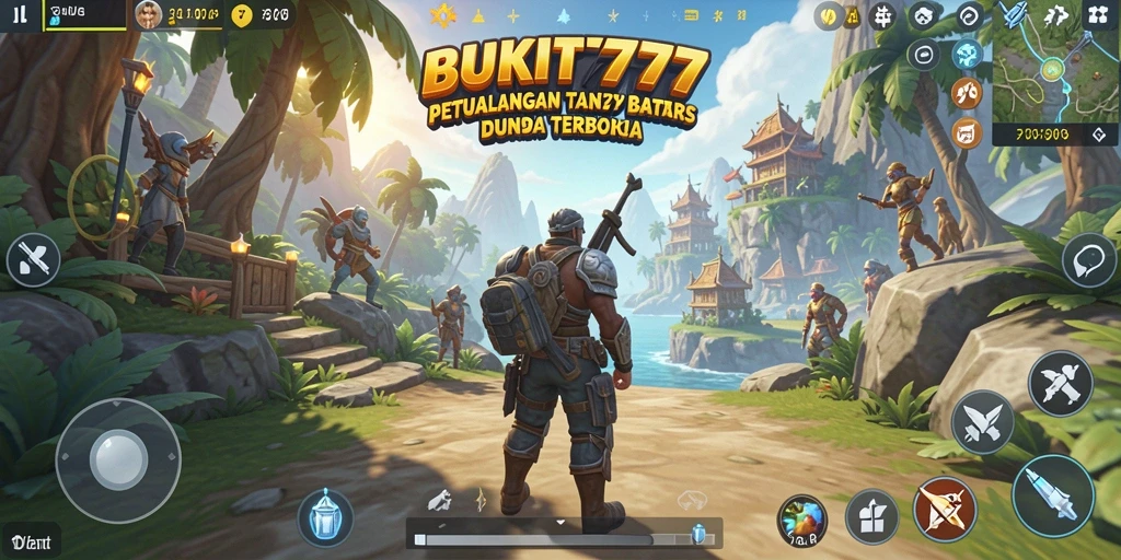Screenshot gameplay BUKIT777 yang menunjukkan petualangan di dunia terbuka.