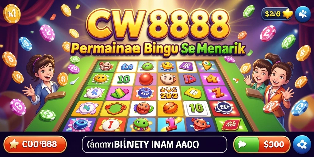 Tampilan permainan Bingo seru di CW8888 dengan kartu dan angka menarik.