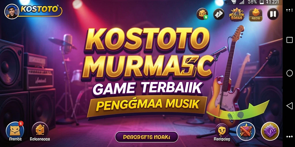 Screenshot gameplay KOSTOTO yang menampilkan pengalaman musik interaktif.