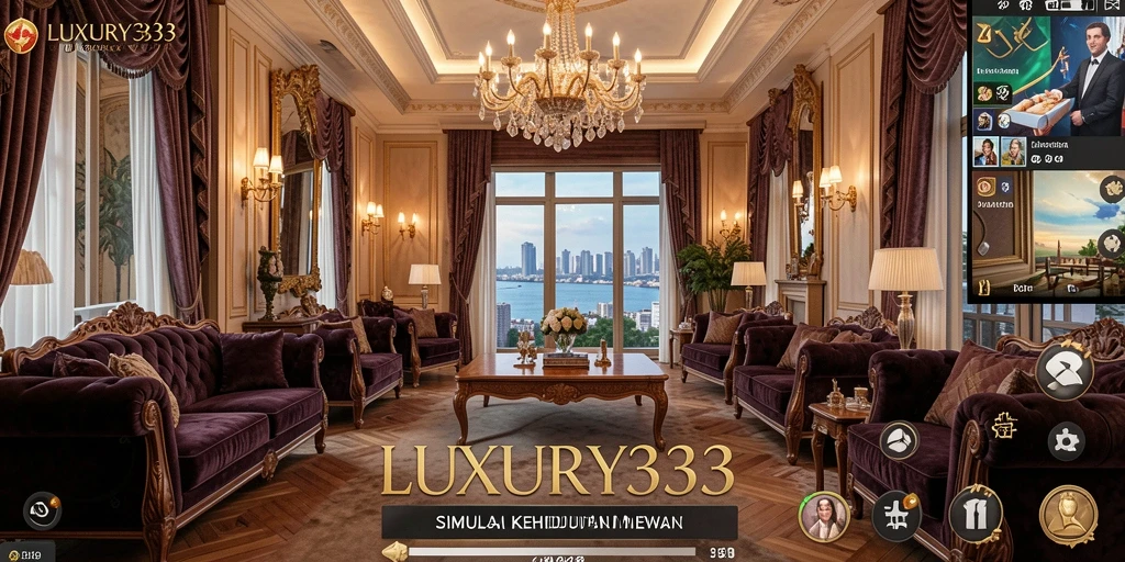 Tampilan gameplay LUXURY333 menampilkan kehidupan mewah yang interaktif.