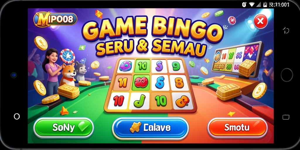 Tangkapan layar gameplay MPO08 menampilkan suasana seru saat bermain Bingo.