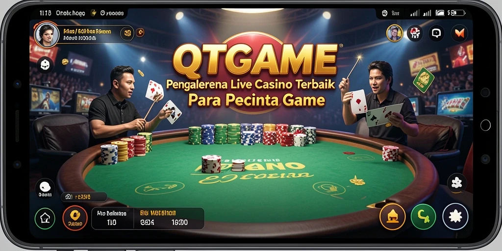 Tampilan gameplay Live Casino yang mendebarkan di QTGAME.
