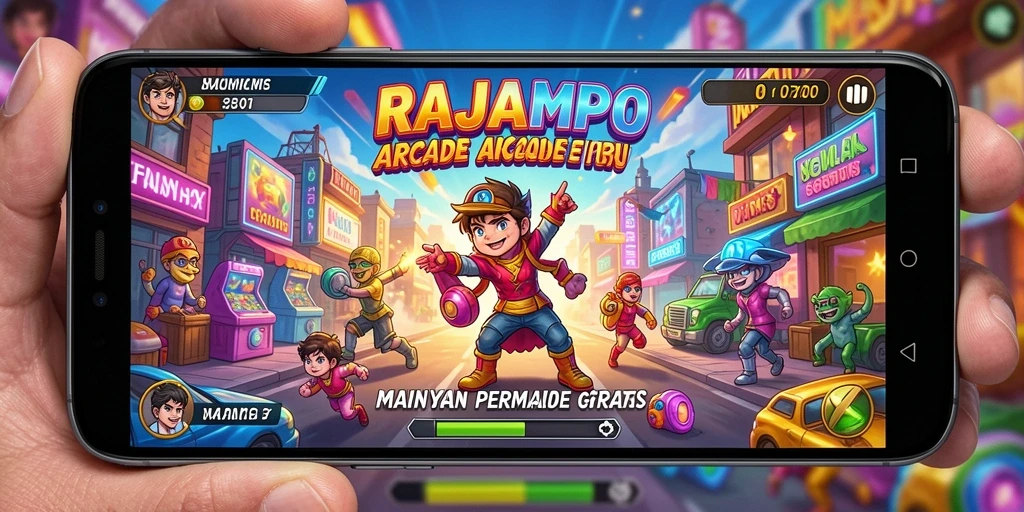 Tampilan gameplay seru dari RAJAMPO dengan berbagai tantangan menarik.