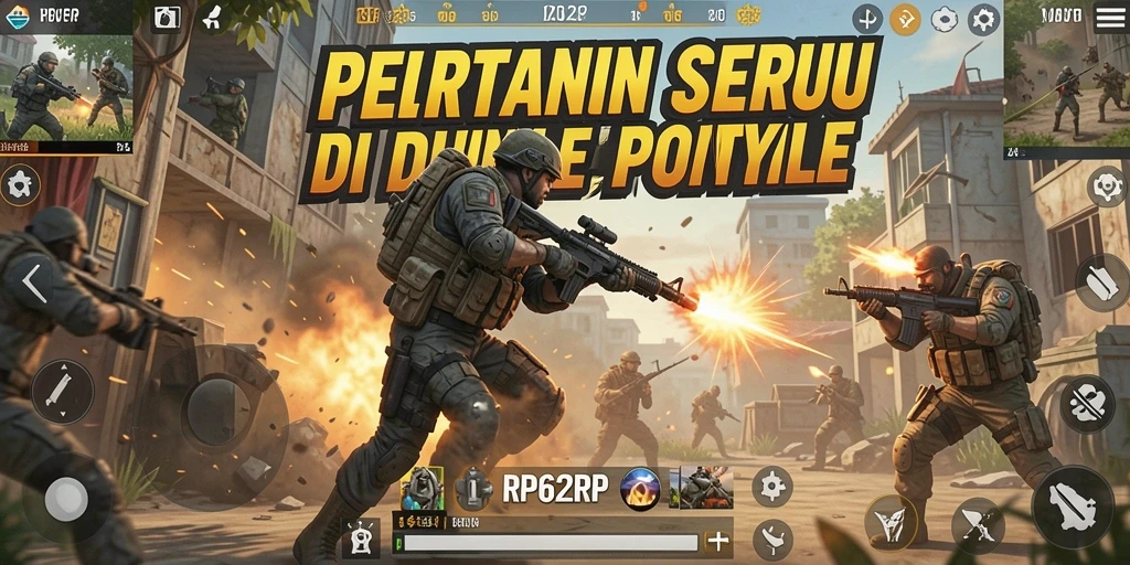 Screenshot gameplay RP62RP menampilkan aksi Battle Royale yang mendebarkan.