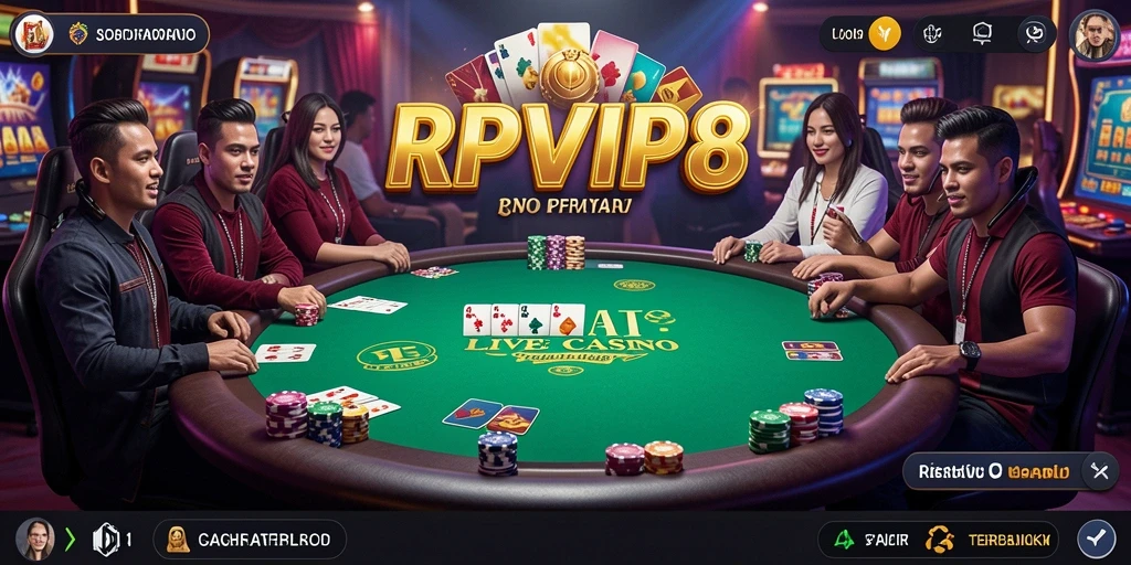 Tampilan gameplay Live Casino RPVIP8 dengan dealer profesional.