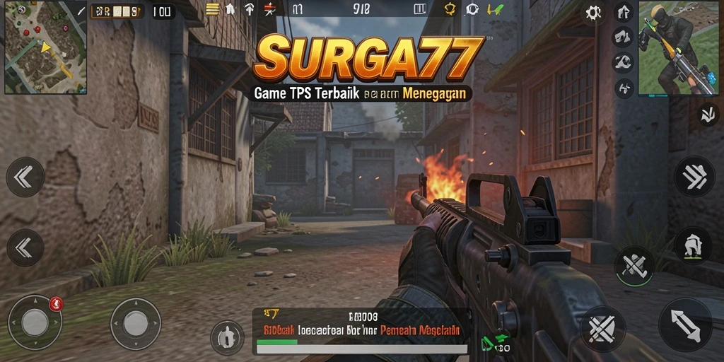Tampilan gameplay menegangkan dari SURGA77 dalam mode TPS.