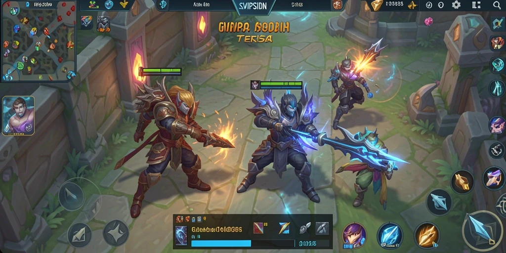 Tampilan menarik dari gameplay SVIPSIDN dalam pertarungan MOBA.