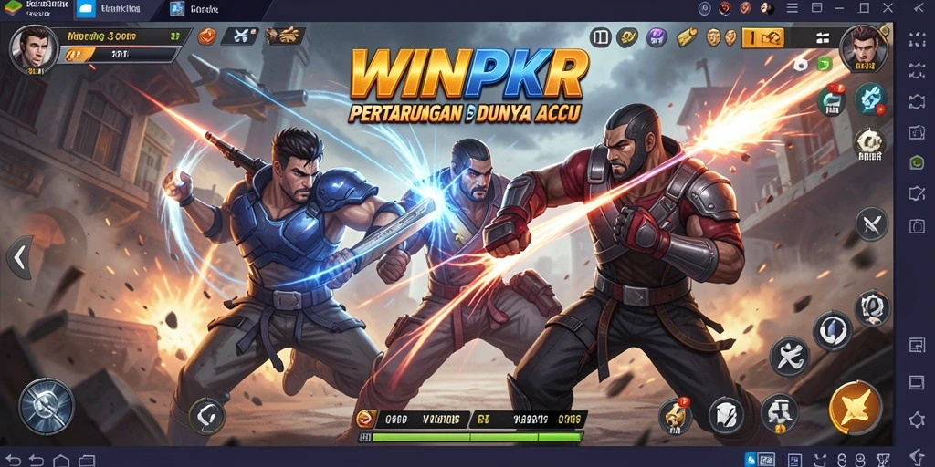 Tampilan seru gameplay WINPKR dengan aksi pertarungan yang mendebarkan.